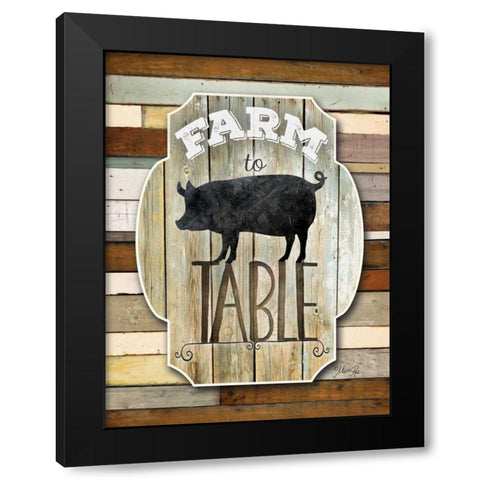 Farm to Table Black Modern Wood Framed Art Print with Double Matting by Rae, Marla