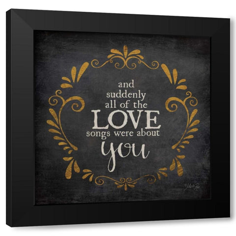 Love Songs Black Modern Wood Framed Art Print by Rae, Marla