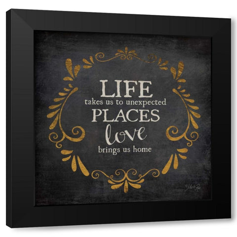 Love Brings Us Home Black Modern Wood Framed Art Print with Double Matting by Rae, Marla