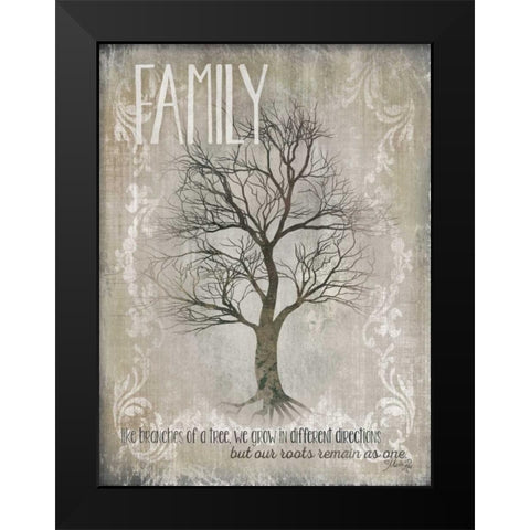 Family - Like Branches of a Tree Black Modern Wood Framed Art Print by Rae, Marla