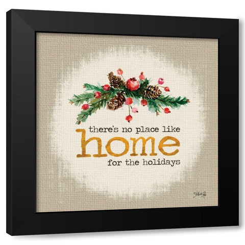 Home for the Holidays Black Modern Wood Framed Art Print by Rae, Marla
