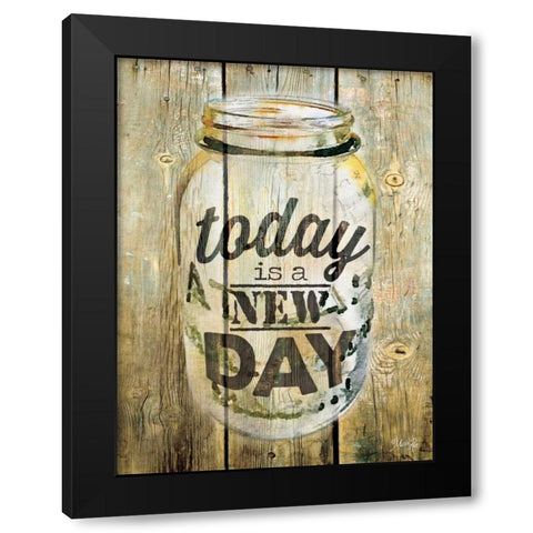 Today is a New Day Black Modern Wood Framed Art Print with Double Matting by Rae, Marla
