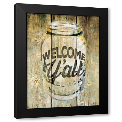 Welcome Yall Black Modern Wood Framed Art Print with Double Matting by Rae, Marla