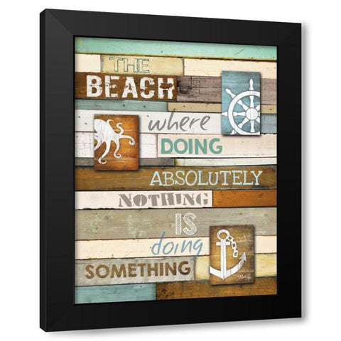 The Beach      Black Modern Wood Framed Art Print with Double Matting by Rae, Marla