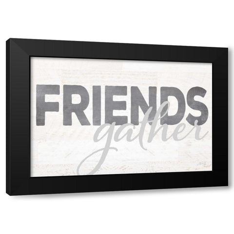 Friends Gather Black Modern Wood Framed Art Print by Rae, Marla