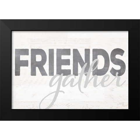 Friends Gather Black Modern Wood Framed Art Print by Rae, Marla