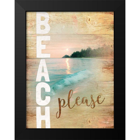 Beach Please Black Modern Wood Framed Art Print by Rae, Marla