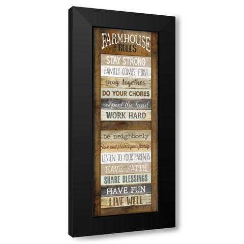Farmhouse Rules Shutter Black Modern Wood Framed Art Print with Double Matting by Rae, Marla