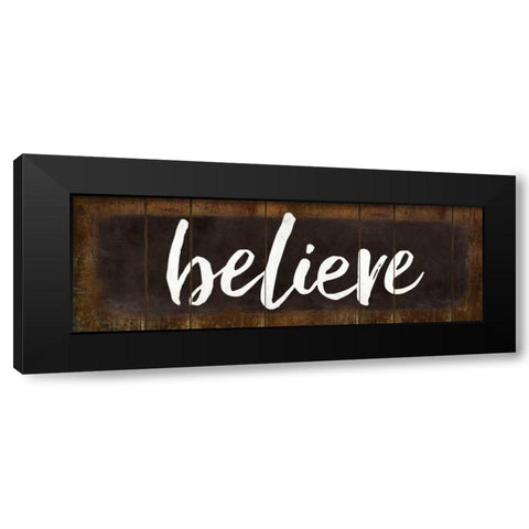 Believe Black Modern Wood Framed Art Print with Double Matting by Rae, Marla