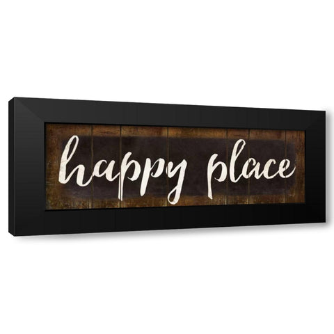 Happy Place Black Modern Wood Framed Art Print by Rae, Marla