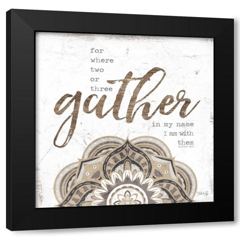 Gather Black Modern Wood Framed Art Print with Double Matting by Rae, Marla