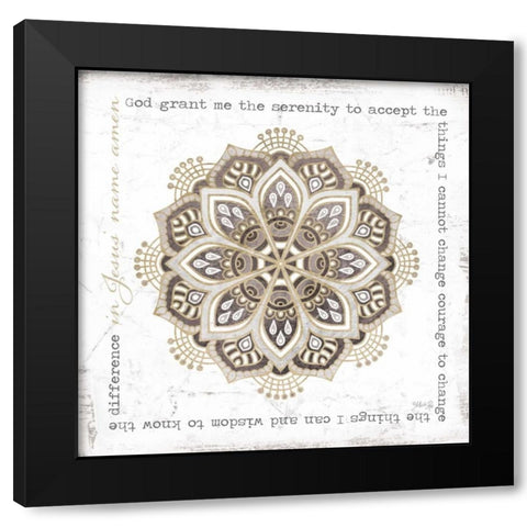 Serenity Black Modern Wood Framed Art Print with Double Matting by Rae, Marla