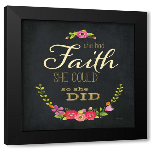She Had Faith Black Modern Wood Framed Art Print with Double Matting by Rae, Marla