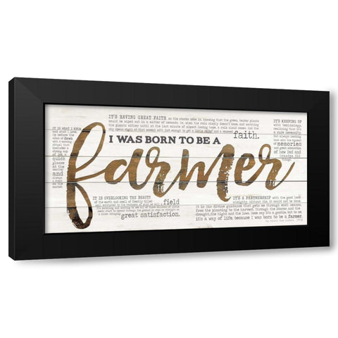 Born to be a Farmer Black Modern Wood Framed Art Print with Double Matting by Rae, Marla
