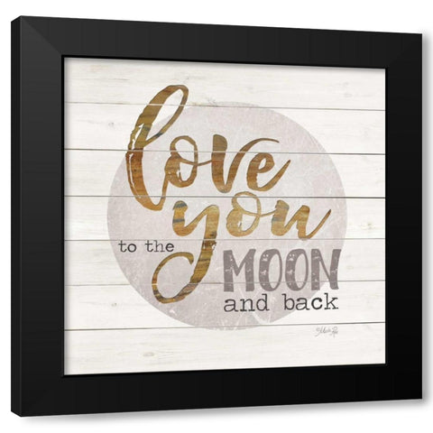 Love You to the Moon and Back Black Modern Wood Framed Art Print with Double Matting by Rae, Marla