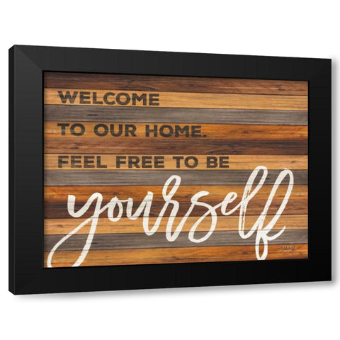 Be Yourself Black Modern Wood Framed Art Print with Double Matting by Rae, Marla