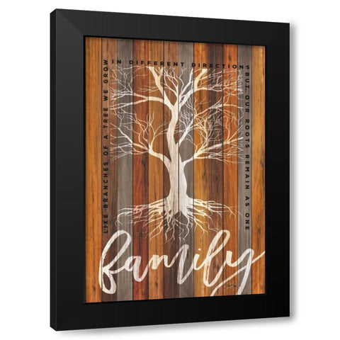 Family Roots Black Modern Wood Framed Art Print by Rae, Marla