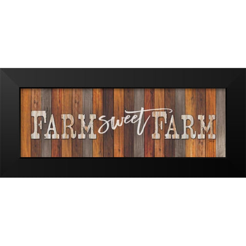Farm Sweet Farm Black Modern Wood Framed Art Print by Rae, Marla