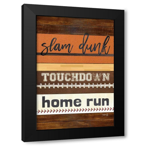 Sports Trio Black Modern Wood Framed Art Print with Double Matting by Rae, Marla