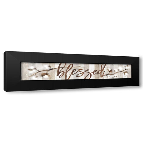 Cotton Stems - Blessed Black Modern Wood Framed Art Print by Rae, Marla