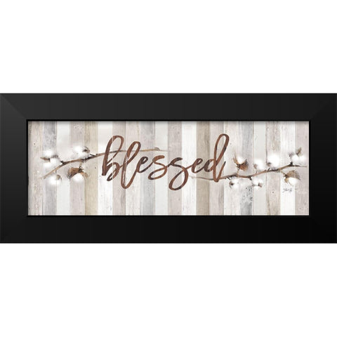 Cotton Stems - Blessed  Black Modern Wood Framed Art Print by Rae, Marla