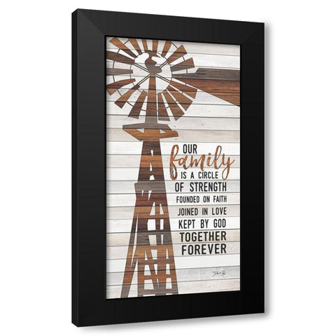 Family Circle Windmill Black Modern Wood Framed Art Print with Double Matting by Rae, Marla