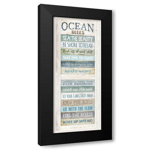 Ocean Rules Black Modern Wood Framed Art Print with Double Matting by Rae, Marla