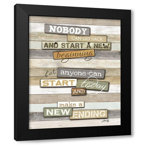 New Ending Black Modern Wood Framed Art Print by Rae, Marla