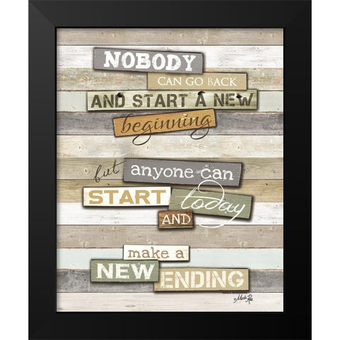 New Ending Black Modern Wood Framed Art Print by Rae, Marla