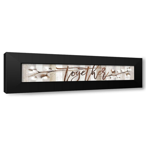 Cotton Stems - Together Black Modern Wood Framed Art Print with Double Matting by Rae, Marla