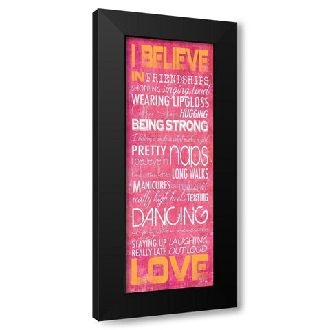 I Believe in Love Black Modern Wood Framed Art Print with Double Matting by Rae, Marla