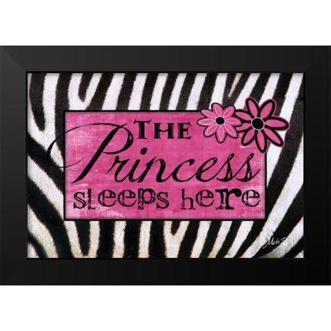 Princess Sleeps Here Black Modern Wood Framed Art Print by Rae, Marla