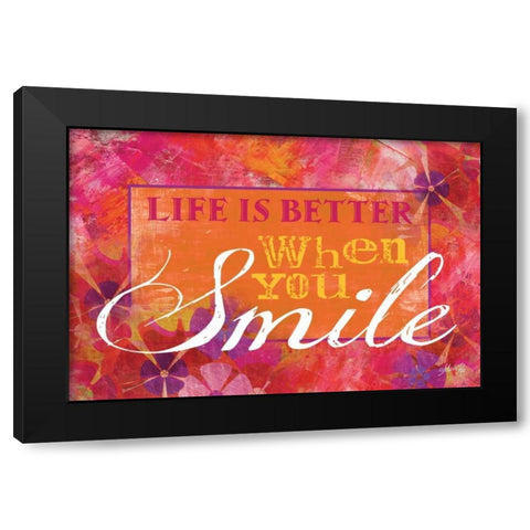 Smile Black Modern Wood Framed Art Print with Double Matting by Rae, Marla