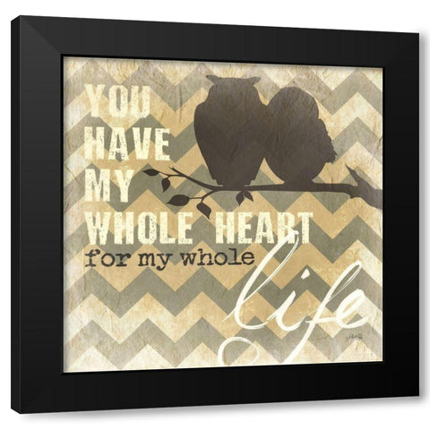 Whole Heart Black Modern Wood Framed Art Print by Rae, Marla