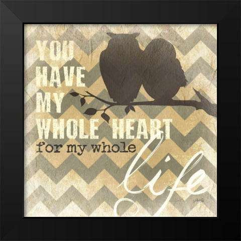 Whole Heart Black Modern Wood Framed Art Print by Rae, Marla