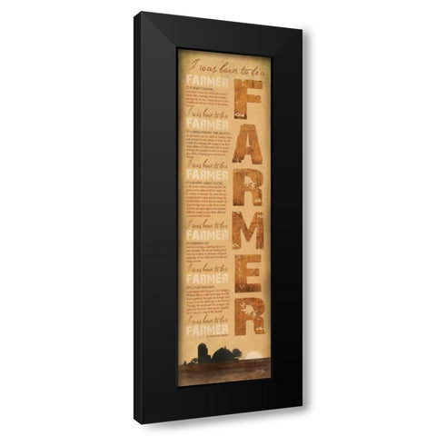 Born to be a Farmer Black Modern Wood Framed Art Print by Rae, Marla