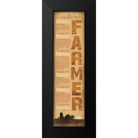 Born to be a Farmer Black Modern Wood Framed Art Print by Rae, Marla