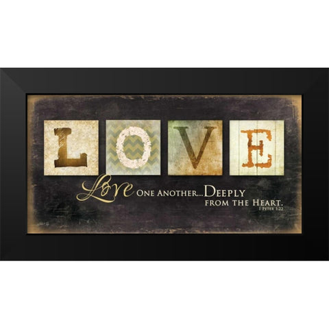 Love One Another Black Modern Wood Framed Art Print by Rae, Marla