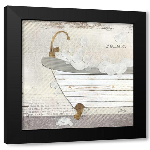 Relax Black Modern Wood Framed Art Print with Double Matting by Rae, Marla