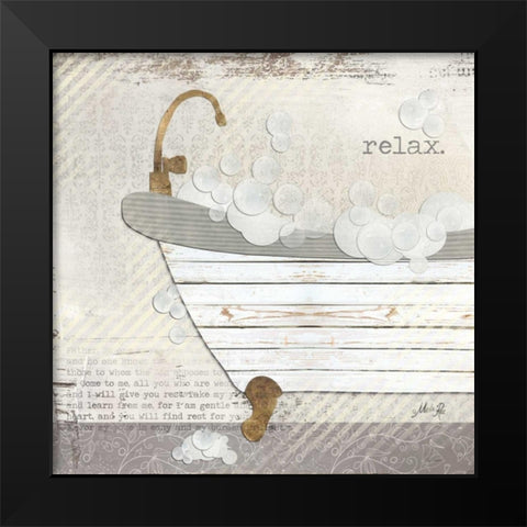 Relax Black Modern Wood Framed Art Print by Rae, Marla