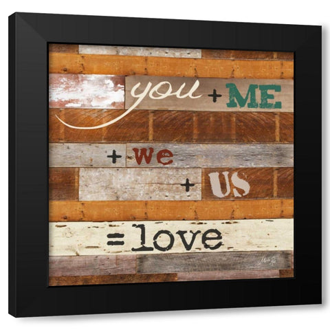 You + Me Black Modern Wood Framed Art Print with Double Matting by Rae, Marla