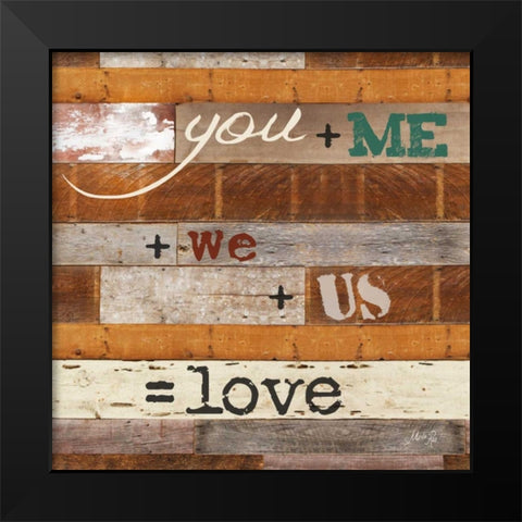 You + Me Black Modern Wood Framed Art Print by Rae, Marla