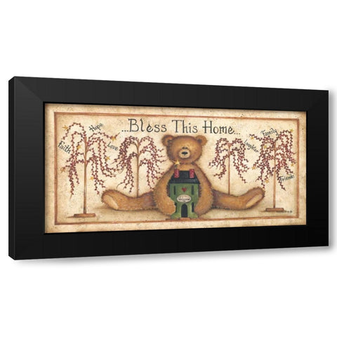 Bless This Home Black Modern Wood Framed Art Print by June, Mary Ann