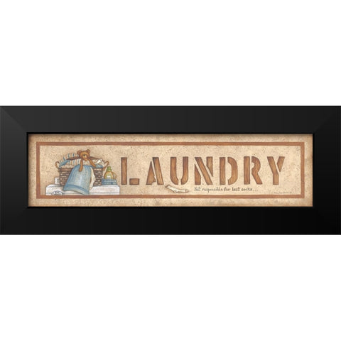 Laundry Black Modern Wood Framed Art Print by June, Mary Ann
