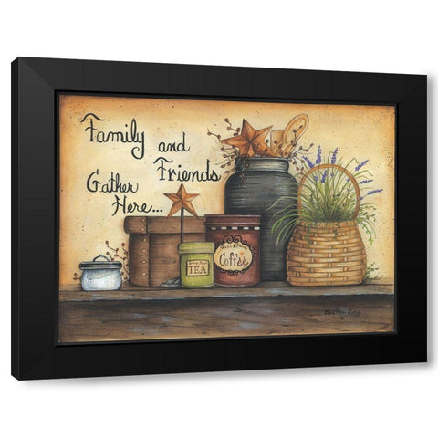 Family And Friends Black Modern Wood Framed Art Print with Double Matting by June, Mary Ann