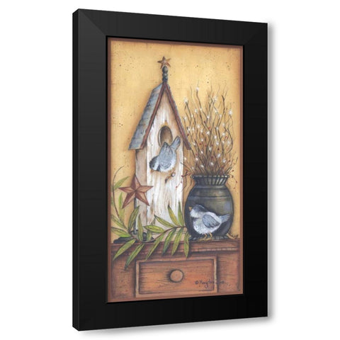 Nest for Two Black Modern Wood Framed Art Print with Double Matting by June, Mary Ann