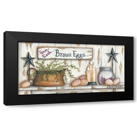 Brown Eggs Black Modern Wood Framed Art Print with Double Matting by June, Mary Ann
