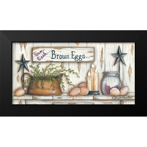 Brown Eggs Black Modern Wood Framed Art Print by June, Mary Ann