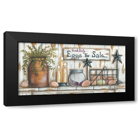 Eggs for Sale Black Modern Wood Framed Art Print by June, Mary Ann