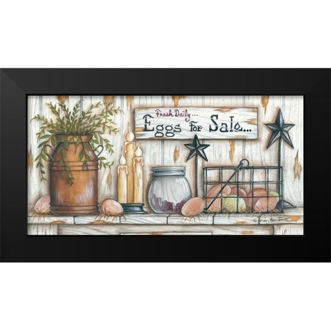 Eggs for Sale Black Modern Wood Framed Art Print by June, Mary Ann